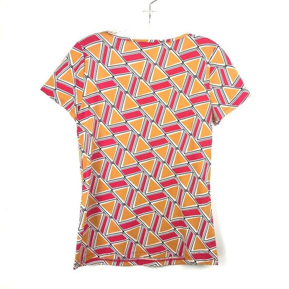 Ann Taylor SOLEIL Pink Yellow Graphic T Shirt Top NWT - Picture 4 of 6